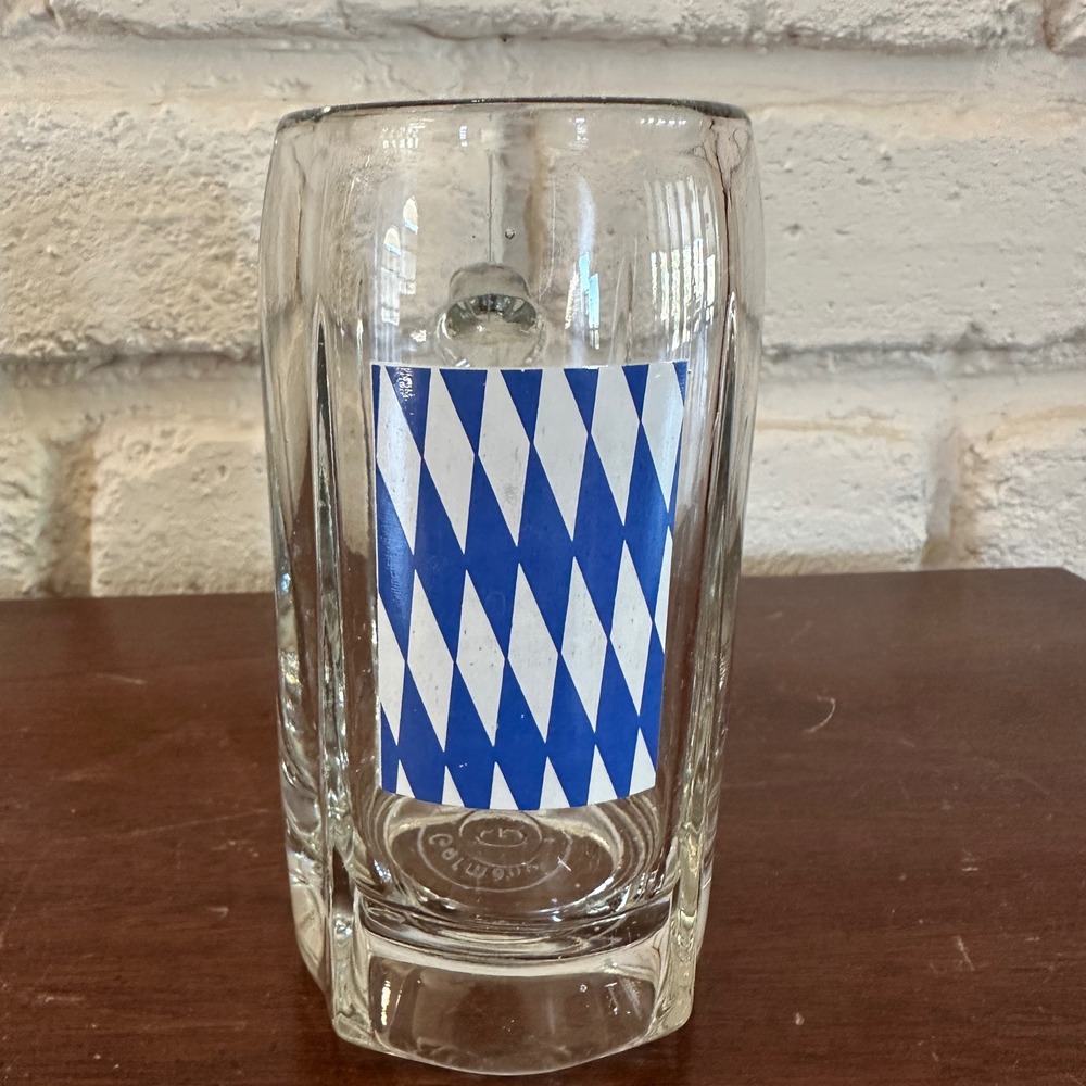 Vintage Gerz German Beer Mug Bavarian Blue White Diamond Made in Germany 4.5"